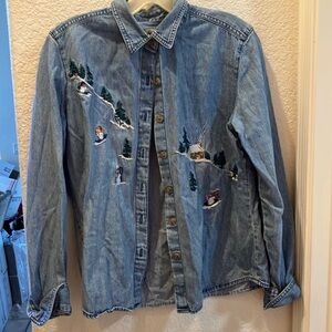 FINAL MARKDOWN Classic elements embroidered blouse medium